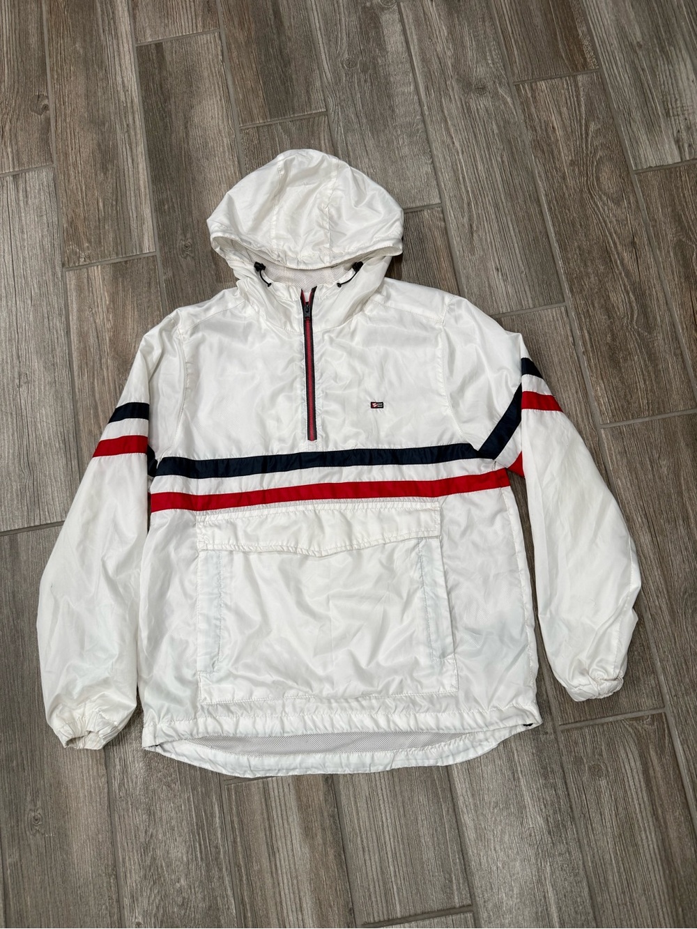 Y2K Southpole Jacket Men's Small White Lightweight Hoodie Windbreaker
